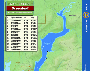 Greenleaf Lake Map with Fishing Attractors